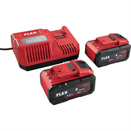 Batteripack 2x 8.0Ah plus laddare 18V